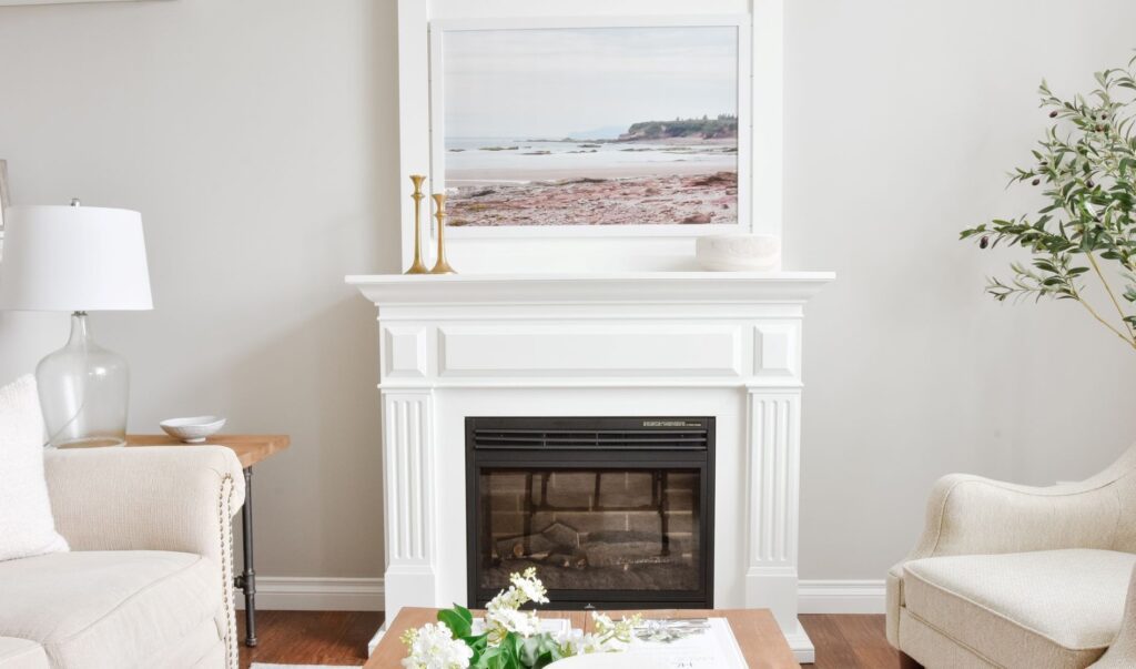 electric fireplace makeover