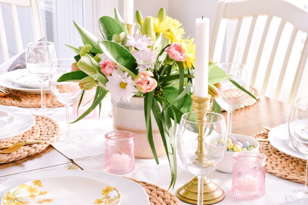 spring centerpieces for dining table