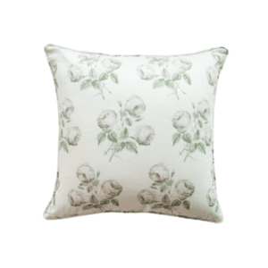 green and white floral pillow