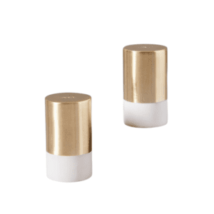 gold and white salt and pepper