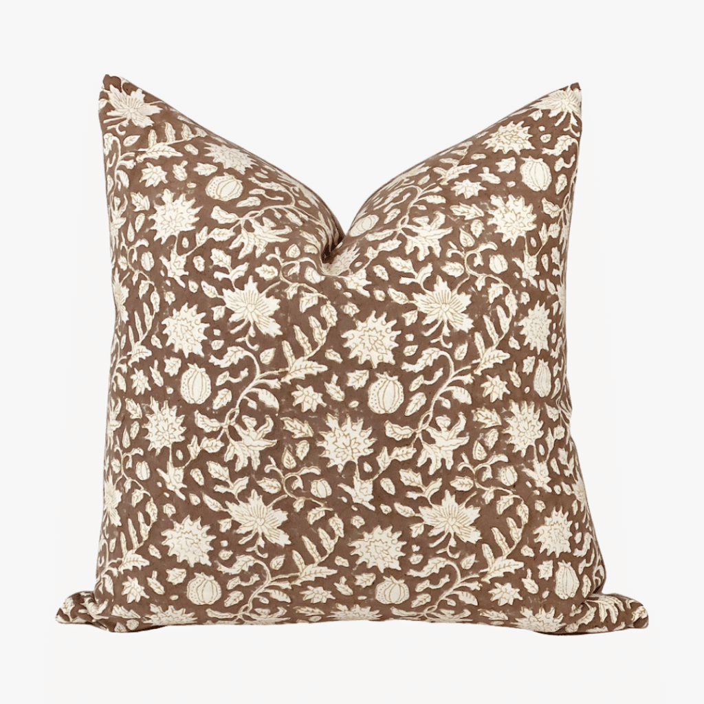 dark brown floral pillow covers
