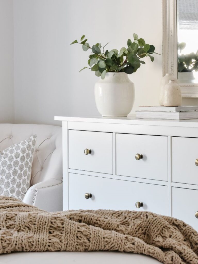 how to decorate a tall bedroom dresser