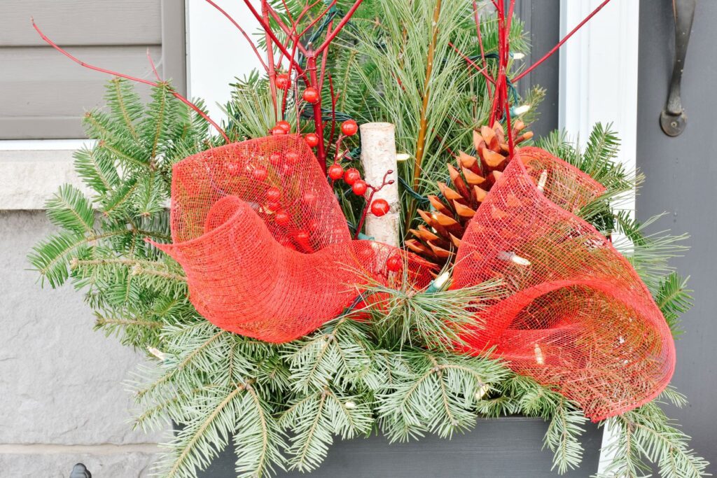 outdoor holiday planter