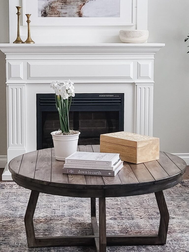 how to style a round coffee table