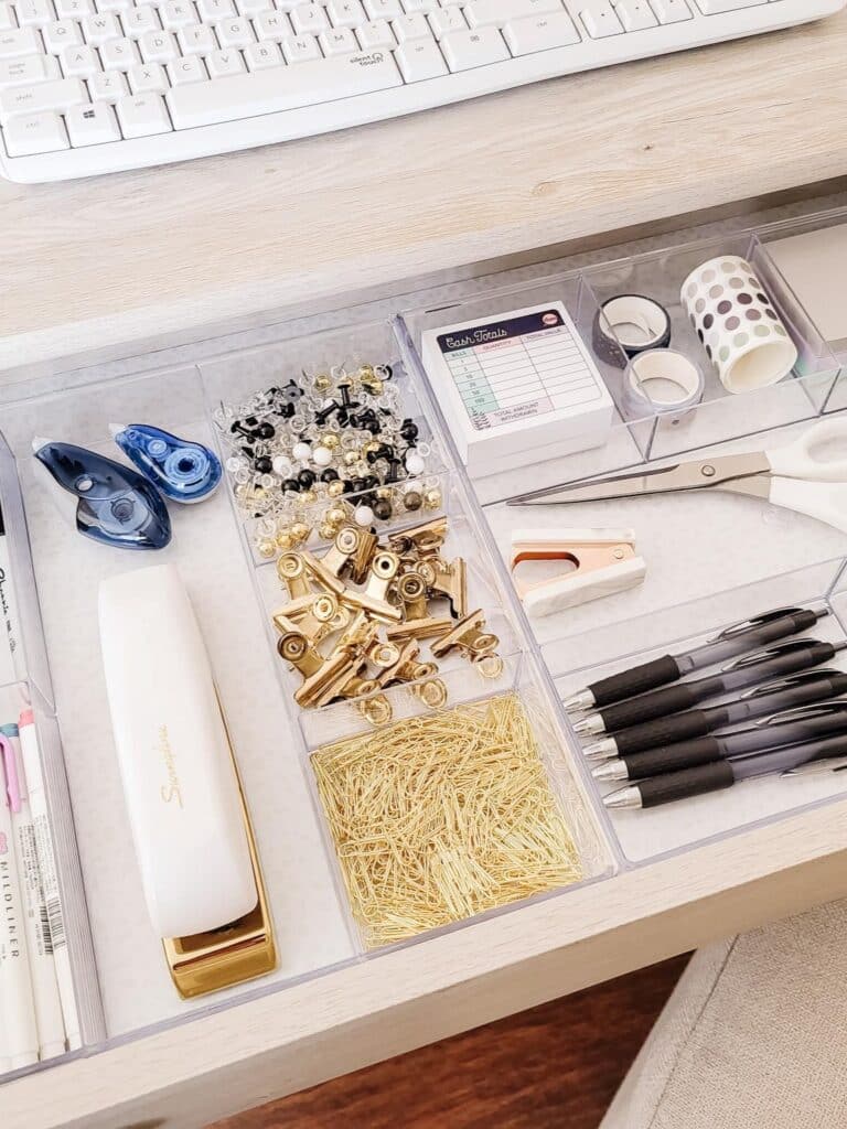 how to organize a desk drawer