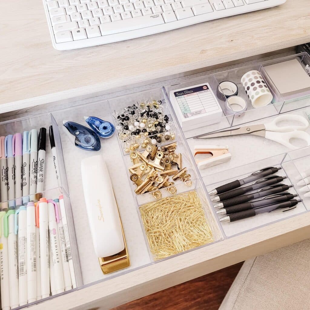 how to organize office drawers