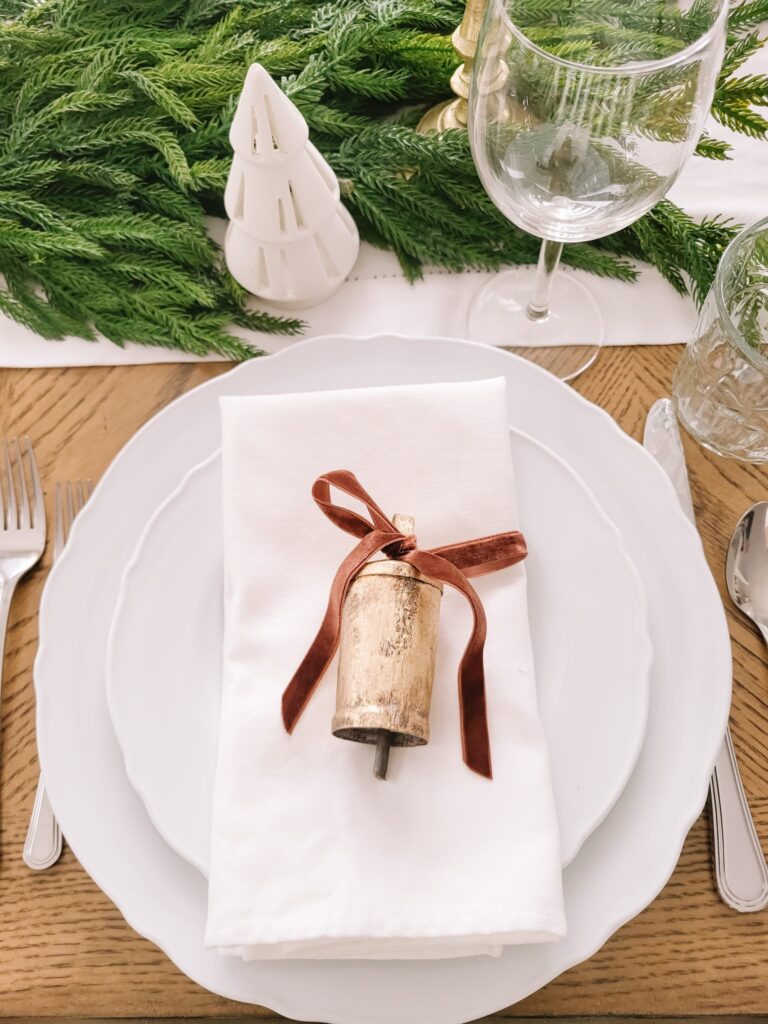 vintage winter theme table setting