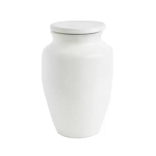 Medium Round White Terracotta Cachepot