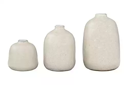 Creative Co-Op Terracotta Pitted Sand Finishes (Set of 3 Sizes) Vases, Light Grey