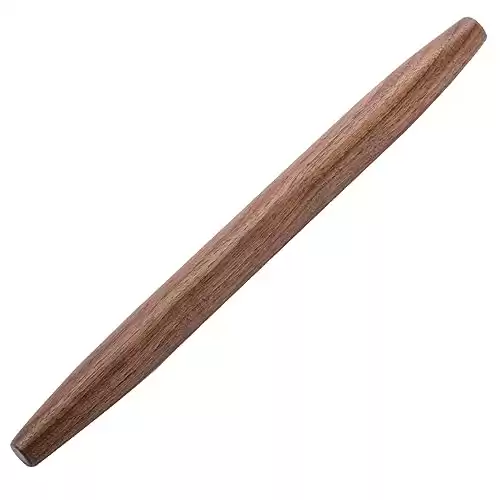 Muso Wood Decorative French Rolling Pins for Baking,Wooden Rolling Pin,Pastry Pizza Dough Roller (Walnut 15-3/4 Inch)