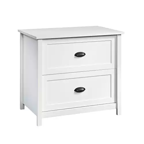 Sauder County Line Lateral File, L: 33.39" x W: 21.97" x H: 30.04", Soft White Finish