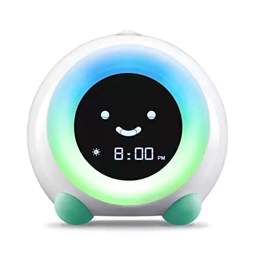 LittleHippo Mella: Ready to Rise Children's Sleep Trainer, Night Light, Sound Machine and OK to Wake Alarm Clock for Kids - Tropical Teal