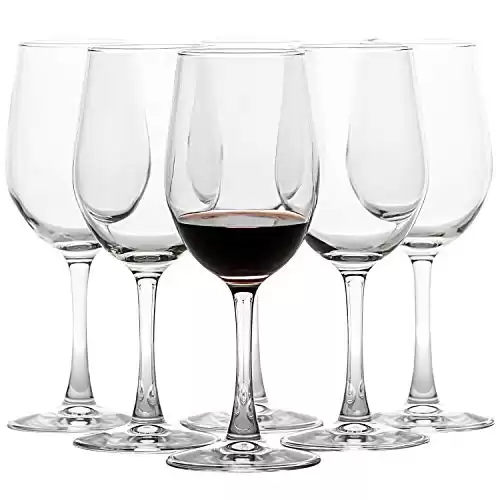 UMI UMIZILI 12 Ounce - Set of 6, All-Purpose Classic Durable Red/White Wine Glasses