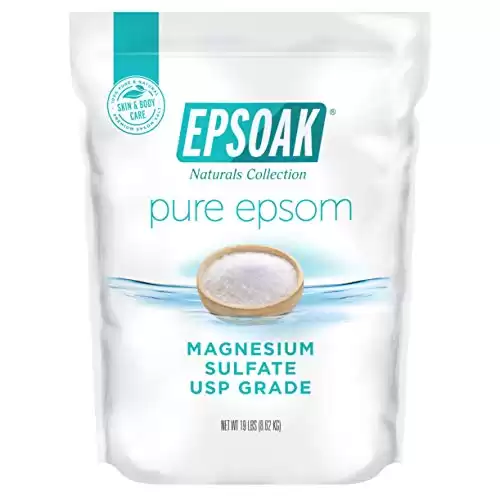 Epsoak Epsom Salt 19 lb Resealable Bulk Bag, Magnesium Sulfate USP. Unscented, Made in The USA, Cruelty-Free Certified