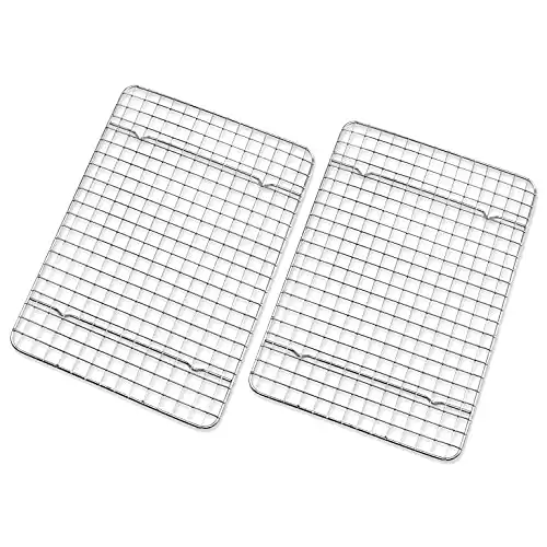 Checkered Chef Cooling Rack - Set of 2 Stainless Steel, Oven Safe Grid Wire Cookie Cooling Racks for Baking & Cooking - 8 x 11 ¾"