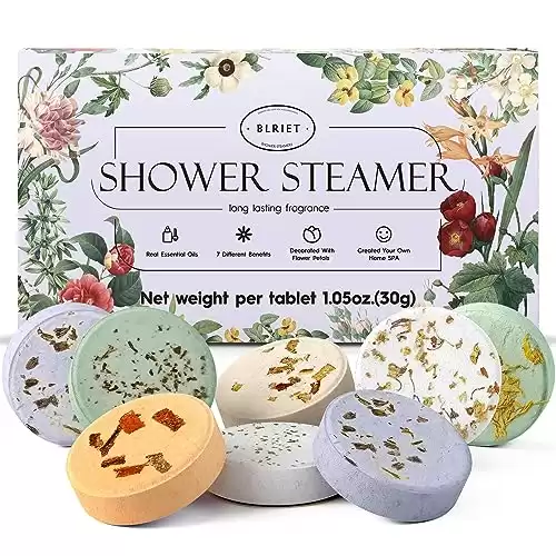 Shower Steamers Aromatherapy Spa Gifts for Women 8 PCS, BLRIET Shower Bombs Birthday Gift for Mom with Lavender Natural Essential Oils, Self Care & Relaxation Gifts for Lover