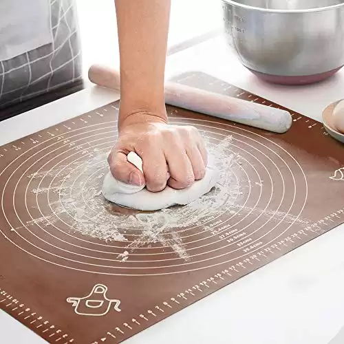 LIMNUO Silicone Pastry Mat Extra Thick Non Stick Baking Mat Non Stick Rolling Dough with Measurements-Non Slip,Kneading Mat, Counter Mat,Dough Rolling Mat,Oven Liner(M-16''(W)*20''...