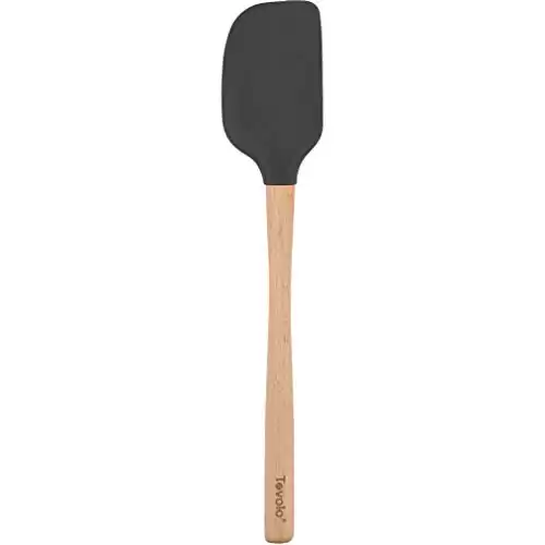 Tovolo Flex-Core Wood Handled Silicone Spatula, Charcoal