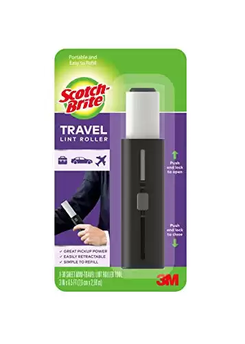 Scotch-Brite Mini Travel Lint Roller, Works Great On Pet Hair, 30 Sheets