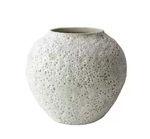 CozyWel White Ceramic Vase Flower Vase, Big Textured Vase for Centerpieces, Kitchen, Living Room, Bedroom Decor Gifts (8" x 8.5" x 8.5")