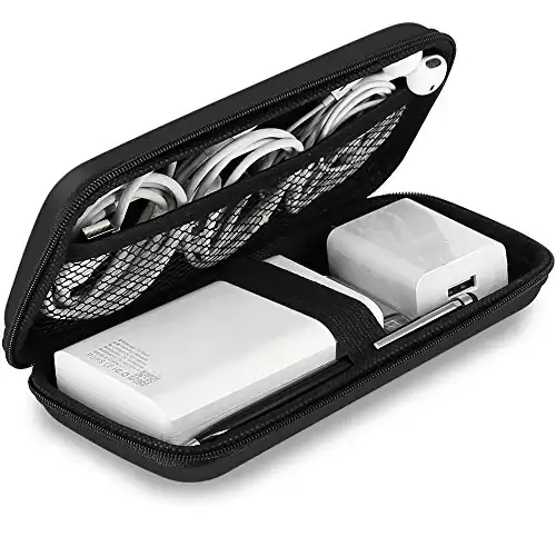 iMangoo Shockproof Carrying Charger Case Hard Protective EVA Impact Resistant Power Bank Pouch Small Electronics Organizer Cable Accessory Travel Essentials for Women, Size 6.5''x3.2'&a...