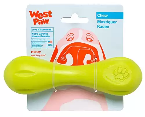 WEST PAW Zogoflex Hurley Dog Bone Chew Toy Floatable Pet Toys for Aggressive Chewers, Catch, Fetch Bright-Colored Bones for Dogs Recyclable, Dishwasher-Safe, Non-Toxic, Small, Granny Smith