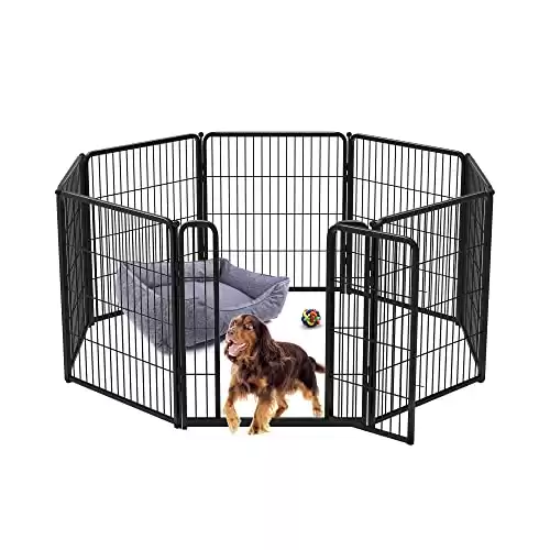 FXW Homeplus Indoor Dog Playpen - Stress-Free and Safe Play, 32 Inch 8 Panels for Small and Medium Dogs, Black Patented