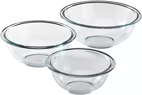 Pyrex Glass, 3-Piece, 3 PC Mixing Bowl Set