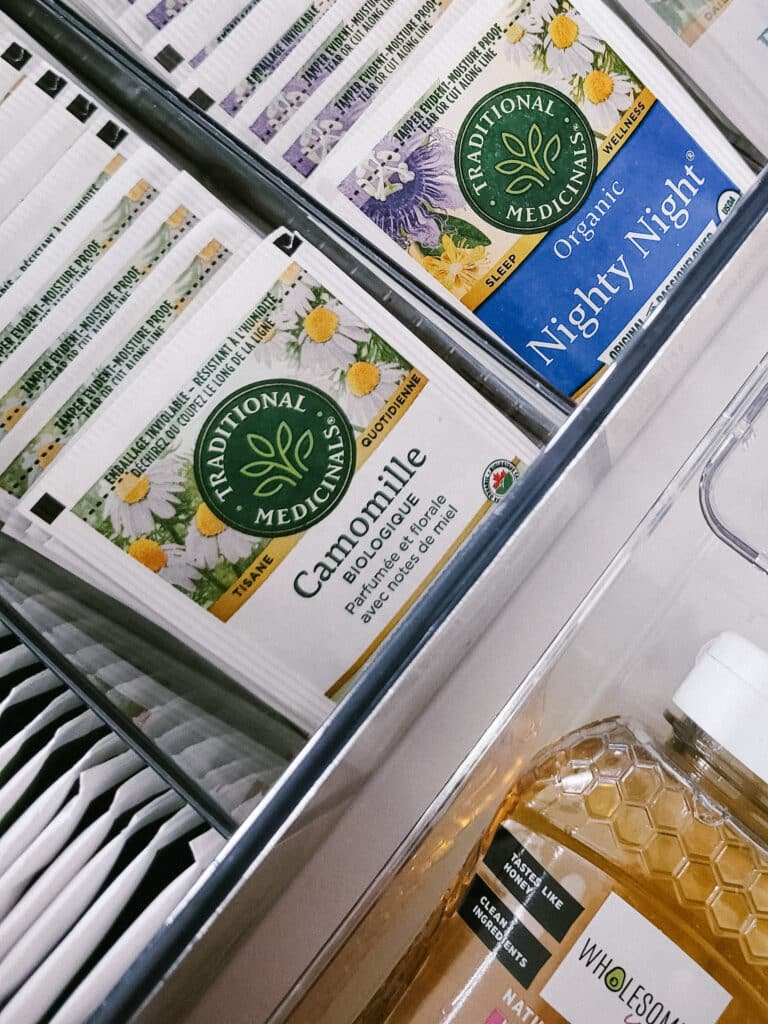 how to organize tea bags in a drawer