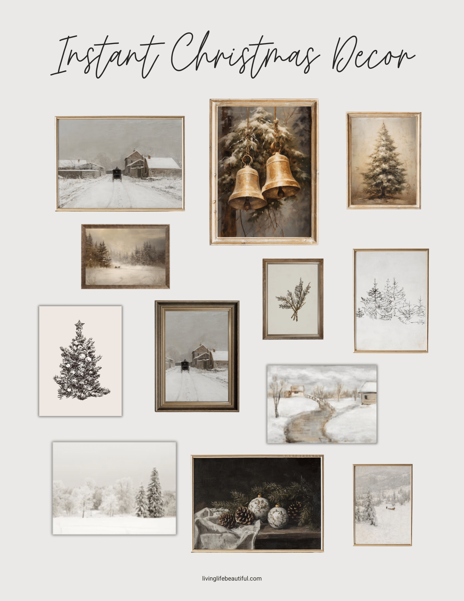 christmas printables wall art