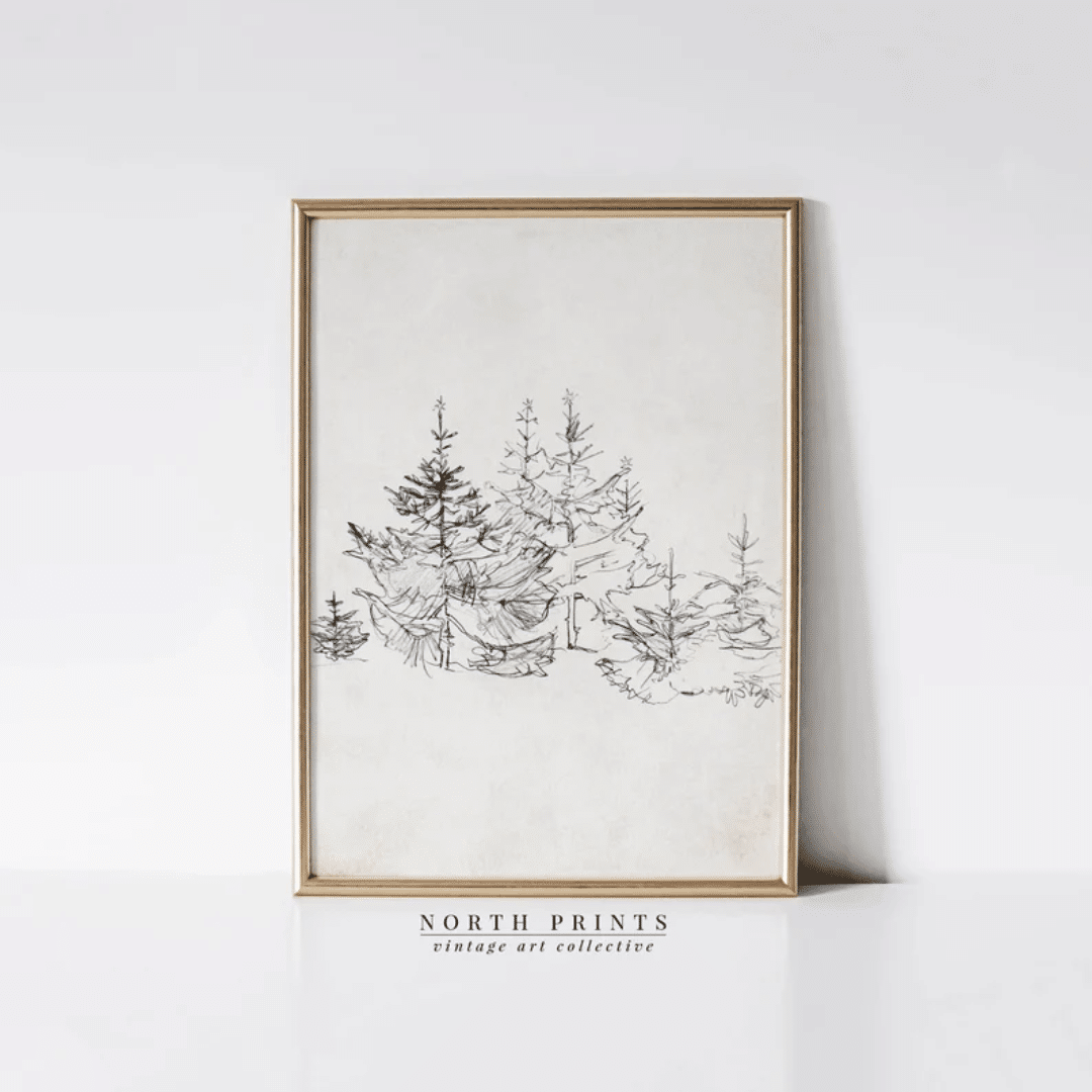 simple rustic winter sketch